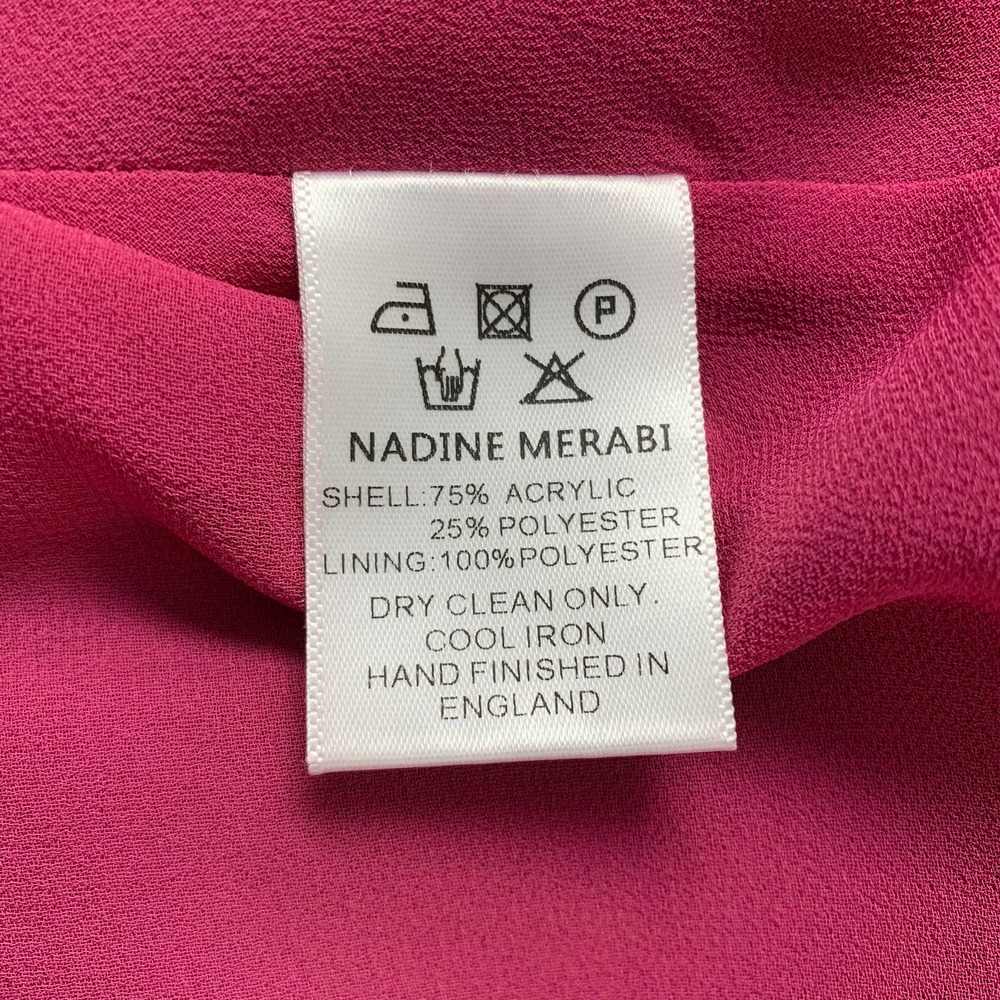 NWT Nadine Merabi Alice Midi Dress in Berry Ruffle Overlay Satin Slip Dress Pink - Picture 10 of 10